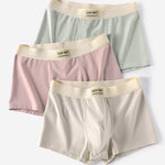 3 Pack Men's Cotton Mid-Rise Breathable Sports Tights Men's Boxer Briefs
