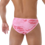 3 Pack Men's Ultra-Thin Camo U-Pouch High-Rise Mesh Breathable Bikinis