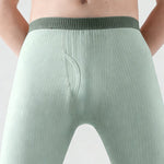 Men's Slim Stretch Cotton Antibacterial Warm-Touch Thermal Bottoms