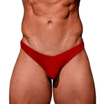 2-pack Men's Ribbed Low-rise Solid Color Thong