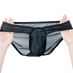 2 Pack Men's Ice Silk Breathable Sexy Low-Rise Anti-Odor Briefs
