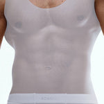 Men's High Stretch Solid-colored Ice Silk Vest & Briefs