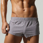 2 Pack Men's Breathable Cotton Classic Pinstripe Home Shorts
