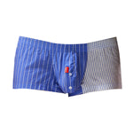 2 Pack Men's Fashionable Cotton Lounge Shorts with Stripe Patchwork
