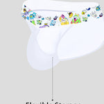 2 Pack Men's High-Cut Cartoon Waistband Breathable Semi-Transparent Bikini