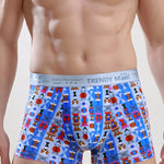 Men's Ice Silk Sexy Breathable Printed Boxers Briefs