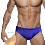Men's Seamless Comfort Solid Color Shiny Swim Briefs