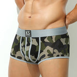2 Pack Men's Sexy Mesh Camouflage Quick-Dry Large Pouch Low-Rise Trunks