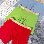 3 Pack Men's Ice Silk Mesh Solid Color Seamless Comfort Boxer Briefs