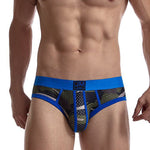 2 Pack Men's Sexy Sheer Camouflage Print Mesh Low-Rise Breathable & Quick-Dry Briefs