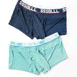 3 Pack Men's Mid-Rise Ice Silk Hollow-Out Trunks