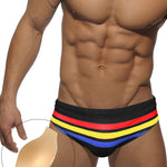 Men's Moisture-Wicking Sexy Striped Color Swim Briefs