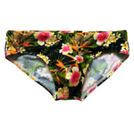 Men’s Floral Print Swim Briefs With Removable Pad