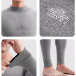 Men's Pure Cotton Mid-Neck Thin Base-Layer Seamless Comfort Thermal Sets