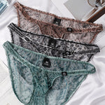 4 Pack Men's Ice Silk Cooling Mesh Breathable U-Pouch Leopard Print Bikinis