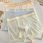 4 Pack Men's Antibacterial Comfy Waistband Ice Silk Trunks