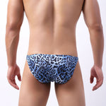 4 Pack Men's U-Convex Leopard Print Nylon Bikini
