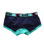 2 Pack Men's Cotton Sport Trunks with U-Pouch & Color-Block Design