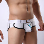 Zipper Belt Printed Cotton Pouch Briefs