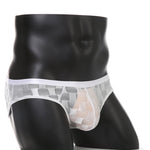 2 Pack Men's Sheer Mesh U-Pouch Ultra-Thin Low-Rise & Sexy Breathable Comfort Bikini