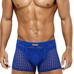 2 Pack Men's Hollow Mesh Sexy Trendy Moisture-Wicking Trunks