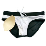 Sporty Contrast Padded Swim Briefs