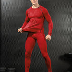 Men's Moisture-Wicking Lining No-Roll Waistband Full Coverage Activewear Tops & Tights