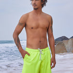 Men's Solid Quick-Dry Built-in Breathable Mesh Liner Travel-Friendly Sporty Board Shorts