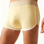 4 Pack Men's Ultra-Thin Breathable Solid Color Separated Pouch Smooth Trunks