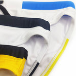Men's Spliced Color Swim Briefs with Sponge Mats