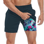 Men's Quick-Dry Digital Print Double-Layer Board Shorts