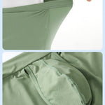Men's Ice Silk Raised Opening Culottes Mesh Plus Length Boxer Briefs