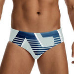 2 Pack Men's Trendy Prints U-Pouch Low-Rise Skin-Friendly Swim Briefs