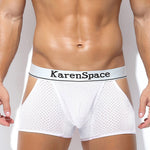 2 Pack Men's Low-Rise Side Vent & Cut-Out Design Breathable Mesh Trunks