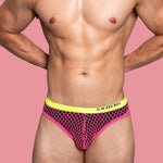 3 Pack Men's Low-Waist Sexy Big Mesh Breathable Transparent Sports Briefs