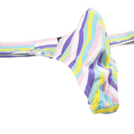 3 Pack Men's Low Rise Breathable Rainbow Sports Striped Thongs