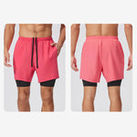 Men's Solid Color Anti-Exposure Liner & Breathable Running Activewear Shorts