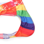 4 Pack Men's Playful-Rainbow Print U-Pouch Thongs