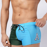 Men's Anti-Odor Bold Prints Stretch Fit Color-Blocked Swim Trunks