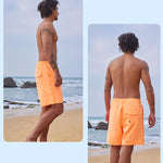 Men's Solid Quick-Dry Built-in Breathable Mesh Liner Travel-Friendly Sporty Board Shorts