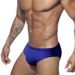 Men's Seamless Comfort Solid Color Shiny Swim Briefs