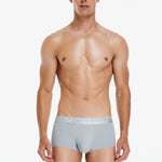 3 Pack Men's  Ice Silk Solid Color Breathable Antibacterial Trunks