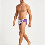 2 Pack Men's Low-Rise Printed Quick-Dry Seamless Comfort Swim Briefs