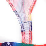 4 Pack Men's Playful-Rainbow Print U-Pouch Thongs