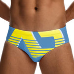 2 Pack Men's Trendy Prints U-Pouch Low-Rise Skin-Friendly Swim Briefs