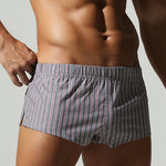 2 Pack Men's Breathable Cotton Classic Pinstripe Home Shorts