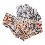 3 Pack Men's Ice-Silk Leopard Mesh Support Pouch Briefs