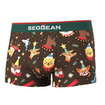 2 Pack Men's Seamless Comfort Playful Style Prints Breathable Trunks