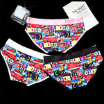 2 Pack Men's Stretch Fit Doodle Print Low-Rise Briefs