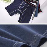 2 Pack Men's Long High Waist Cotton Sports Anti-friction Leg Boxer Briefs